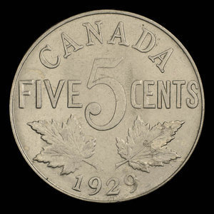 Canada, Georges V, 5 cents : 1929