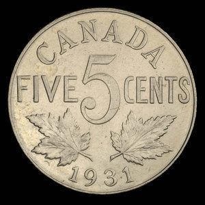 Canada, Georges V, 5 cents : 1931