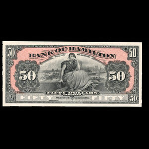 Canada, Bank of Hamilton, 50 dollars : 1 juin 1909
