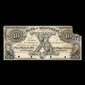 Canada, Banque de Montréal, 10 dollars : 1861