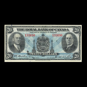 Canada, Banque Royale du Canada, 20 dollars : 3 janvier 1935