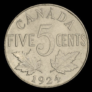Canada, Georges V, 5 cents : 1924