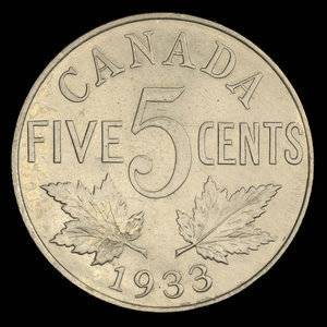 Canada, Georges V, 5 cents : 1933