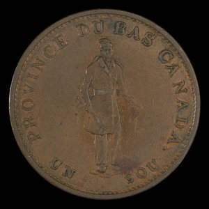 Canada, Banque de Montréal, 1/2 penny : 1837