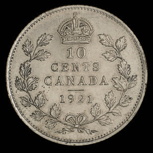 Canada, Georges V, 10 cents : 1921