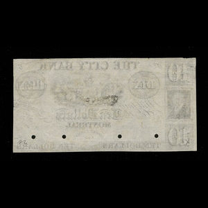 Canada, Banque de la Cité, 10 dollars : 1850