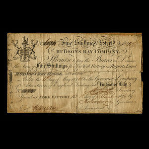 Canada, Compagnie de la Baie d'Hudson, 5 shillings : 1820