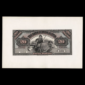 Canada, Banque Nouvelle-Écosse, 20 dollars : 2 juillet 1896