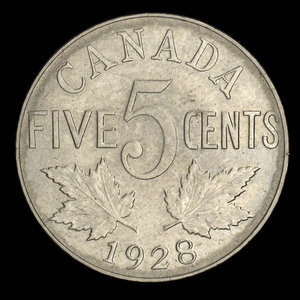 Canada, Georges V, 5 cents : 1928