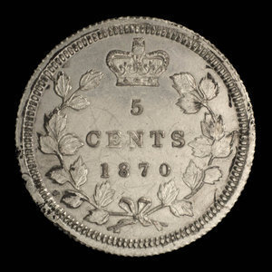 Canada, Victoria, 5 cents : 1870