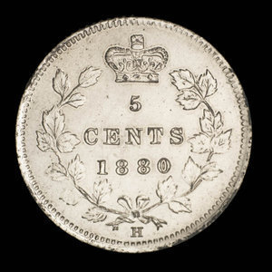 Canada, Victoria, 5 cents : 1880