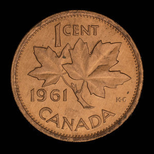 Canada, Élisabeth II, 1 cent : 1961