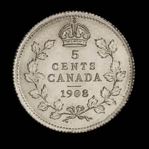 Canada, Édouard VII, 5 cents : 1908