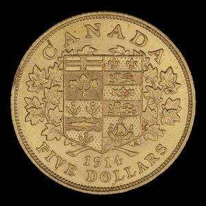 Canada, Georges V, 5 dollars : 1914
