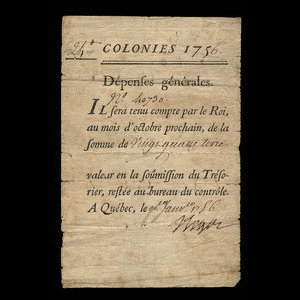 Canada, Administration coloniale française, 24 livres : 1 janvier 1756