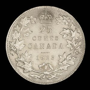 Canada, Georges V, 25 cents : 1913