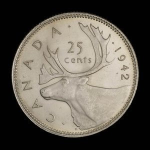 Canada, Georges VI, 25 cents : 1942