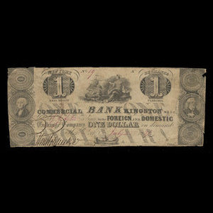 Canada, Commercial Bank (Kingston), 1 dollar : 25 juillet 1837