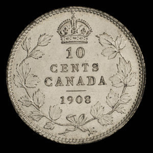 Canada, Édouard VII, 10 cents : 1908