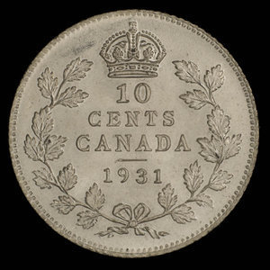 Canada, Georges V, 10 cents : 1931