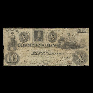 Canada, Commercial Bank (Brockville), 10 dollars : 2 septembre 1834