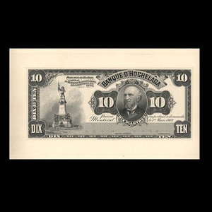 Canada, Banque d'Hochelaga, 10 piastres : 1 mars 1907