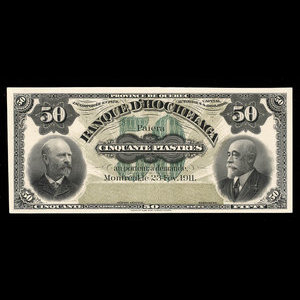 Canada, Banque d'Hochelaga, 50 piastres : 23 février 1911
