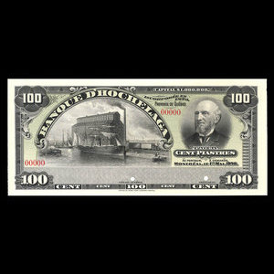 Canada, Banque d'Hochelaga, 100 piastres : 1 mai 1898