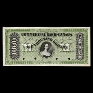 Canada, Commercial Bank of Canada, 1,000 dollars : 2 janvier 1860