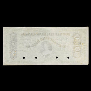 Canada, Commercial Bank of Canada, 1,000 dollars : 2 janvier 1860