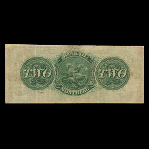 Canada, Banque de Montréal, 2 dollars : 3 janvier 1859