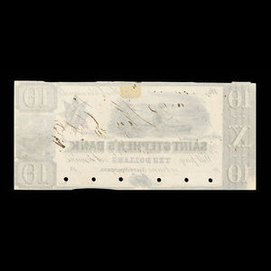 Canada, St. Stephen's Bank, 10 dollars : 1860