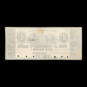 Canada, St. Stephen's Bank, 1 livre(anglaise) : 1837