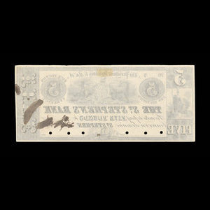 Canada, St. Stephen's Bank, 5 livres(anglaise) : 1837