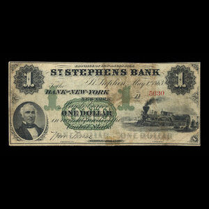 Canada, St. Stephen's Bank, 1 dollar : 1 mai 1863