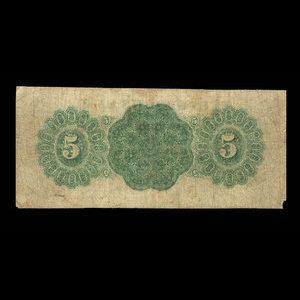 Canada, St. Stephen's Bank, 5 dollars : 1 mai 1863