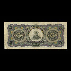 Canada, Sovereign Bank of Canada, 5 dollars : 1 mai 1905