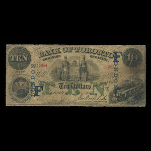Canada, Bank of Toronto (The), 10 dollars : 1 juillet 1887