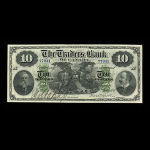 Canada, Traders Bank of Canada, 10 dollars : 2 juillet 1897