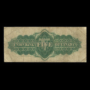 Canada, Union Bank of Canada (The), 5 dollars : 1 juin 1893