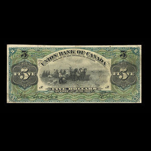 Canada, Union Bank of Canada (The), 5 dollars : 1 juin 1907