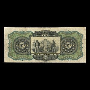 Canada, Union Bank of Canada (The), 5 dollars : 1 juin 1907