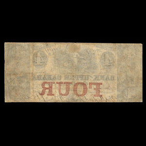 Canada, Bank of Upper Canada (York), 4 dollars : 1 novembre 1857