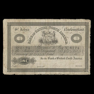 Canada, Bank of British North America, 1 livre(anglaise) : 22 mars 1837