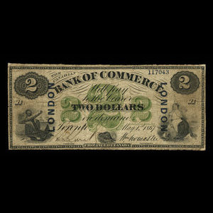 Canada, Canadian Bank of Commerce, 2 dollars : 1 mai 1867