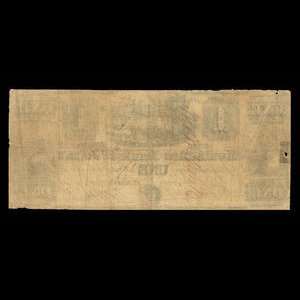 Canada, Mechanics Bank of St. John's, 1 piastre : 29 novembre 1837