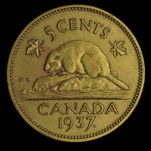 Canada, Georges VI, 5 cents : 1937