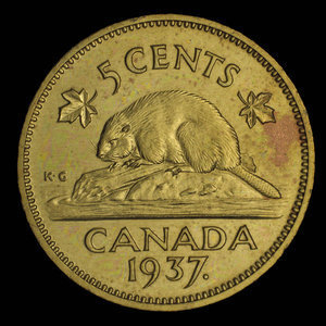 Canada, Georges VI, 5 cents : 1937