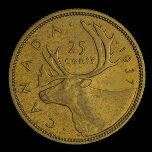 Canada, Georges VI, 25 cents : 1937