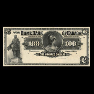 Canada, Home Bank of Canada, 100 dollars : 2 mars 1914